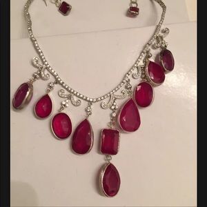 260+ct Ruby SS necklace & any free ruby earrings